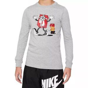 Nike Sportswear Big Kids' Long-Sleeve T-Shirt in Grey 🩶